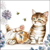 Ambiente Lunch Servetten Cats and Bees - - 33x33 cm