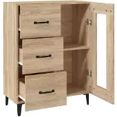 vidaXL Dressoir 69,5x34x90 cm bewerkt hout sonoma eikenkleurig