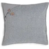 Knit Factory Hope Sierkussen - Vierkant kussen - Kussen woonkamer - Bank kussen - Decoratie kussen - Licht Grijs - 50x50 cm - Kussenhoes inclusief kussenvulling