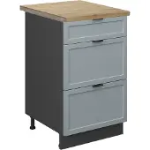 Vicco Keukenonderkast Fame-Line Licht blauw-grijs/Antraciet 50 cm, WB Eik, Model 50692