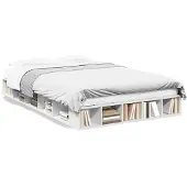vidaXL Bedframe massief hout wit 120x200 cm