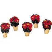 Lemax - Poinsettias - Set Of 5 - Kersthuisjes & Kerstdorpen