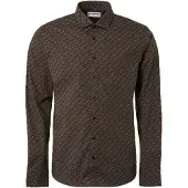 No-excess Shirt Stretch Allover Printed Caramel Size: XXL | Casual Shirts Outlet | Heren | Bruin