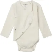 Noppies baby newborn romper Nono van katoen Ecru Jongens Stretchkatoen V-hals - maat 56