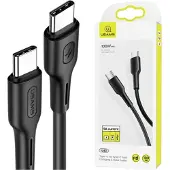 Usams Kabel U43, USB-C naar USB-C, 100W PD, snelladen, 5A, 1,2 meter, zwart/zwart, modelnummer: US-SJ459