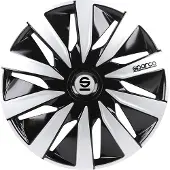 Sparco Wieldoppen Lazio 13 inch Zwart Zilver - 4 stuks