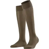 Falke Cotton Touch lang eenkleurig katoen kniekousen dames groen - maat 35-38