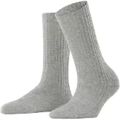 Falke Cosy Wool Boot eenkleurig wol sokken dames grijs - maat 35-38