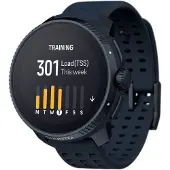 Suunto Montre connectée Race 36 mm Noir minuit avec bracelet silicone Bleu