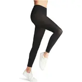 Falke Cotton Touch eenkleurig katoen legging dames zwart - maat S-M