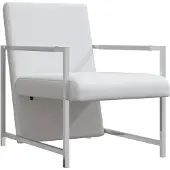 vidaXL Fauteuil met chromen poten kunstleer wit