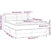 vidaXL Boxspring met matras stof blauw 140x190 cm