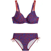 Bonprix Bikini blauw / bloedrood