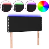 vidaXL Hoofdbord LED 100x5x78/88 cm stof zwart