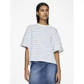 Pieces loungetop PCCHILLI wit/blauw female | Maat: XS