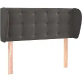 vidaXL Hoofdbord met randen 103x23x78/88 cm fluweel donkergrijs