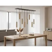 Highlight Perugia Hanglamp | 8x GU10 Max 5W | Dimbaar | Zwart/Mat messing
