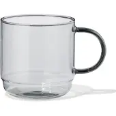 HEMA Cappuccinomok 440ml Glas Antraciet (antraciet)