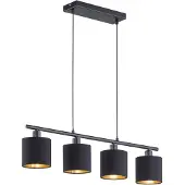 TRIO REALITY TOMMY Hanglamp - Zwart - goudkleur - excl.4xE14 - IP20