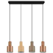 TRIO AGUDO - Hanglamp - Multicolour - excl. 4x E27 4W - Plafondbevestiging - In hoogte verstelbaar