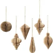 Broste Copenhagen Christmas mix kersthanger 6-pack Natural brown