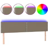 vidaXL Hoofdbord LED 180x5x78/88 cm stof taupe