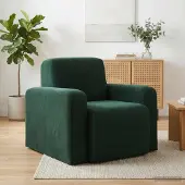 vidaXL Fauteuil Donkergroen fluweel