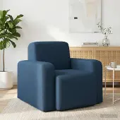 vidaXL Fauteuil Blauw Stof