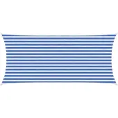 vidaXL Zonneschaduwzeil 2 x 5 m HDPE Rechthoekig Blauw en Wit