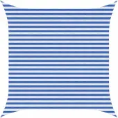 vidaXL Zonneschaduwzeil Blauw en Wit 3 x 3 m HDPE
