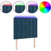 vidaXL Hoofdbord LED 90x5x118/128 cm fluweel donkerblauw