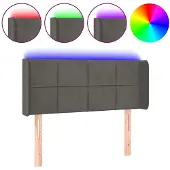 vidaXL Hoofdbord LED 93x16x78/88 cm fluweel donkergrijs