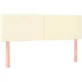 vidaXL Hoofdborden 144x5x78/88 cm kunstleer crèmekleurig