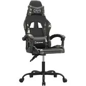 vidaXL Gamestoel kunstleer zwart en camouflage