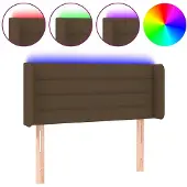vidaXL Hoofdbord LED 93x16x78/88 cm stof donkerbruin