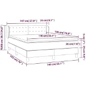 vidaXL Boxspring met matras stof blauw 140x190 cm