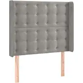 vidaXL Hoofdbord met randen 93x16x118/128 cm fluweel lichtgrijs
