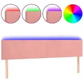 vidaXL Hoofdbord LED 200x5x78/88 cm fluweel roze
