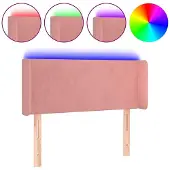 vidaXL Hoofdbord LED 103x16x78/88 cm fluweel roze