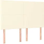 vidaXL Hoofdbord crème 144x5x118/128 cm kunstleer