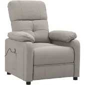 vidaXL Massagestoel stof taupe