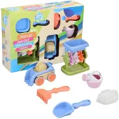 Eddy Toys Strand Speelset voor Kinderen - Zand Speelgoed Kinderen met Vrachtwagen en Accessoires - Strandspeelgoed Set 6 Delig of 7 Delig - Speelgoed Voor Zand en Strand - 1 willekeurige set