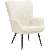 TecTake oorfauteuil in Scandinavische Stijl | Teddystoel Hygge | Bouclé Stoel voor Woonkamer, Slaapkamer | Statement Loungefauteuil | Draagvermogen tot 150 kg