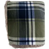Mars & More Plaid ruit faux fur groen 130x170cm