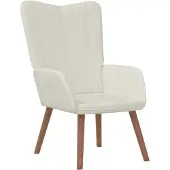 vidaXL Relaxstoel fluweel crèmewit