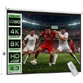 HOMCOM Projectiescherm Kunststof, Metaal 203L x 152H cm Wit
