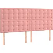 vidaXL Hoofdbord roze 180x5x118/128 cm fluweel
