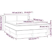 vidaXL Boxspring met matras kunstleer grijs 140x190 cm