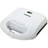 Heinner Sandwichmaker – 750 W – 2 Sandwiches – Antiaanbakplaten – Power- en Ready-indicatielampjes – Automatische Temperatuurregeling – Vergrendelbare Handgreep – Wit