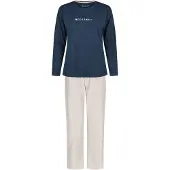 Louise Dames pyjama set lang blauw/roze gestreept